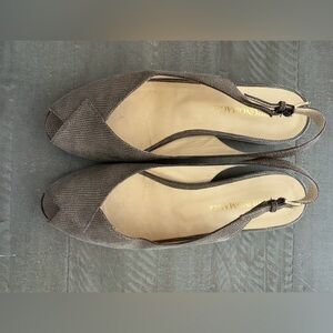 Bruno Magli Women's Taupe Peep-Toe Flats